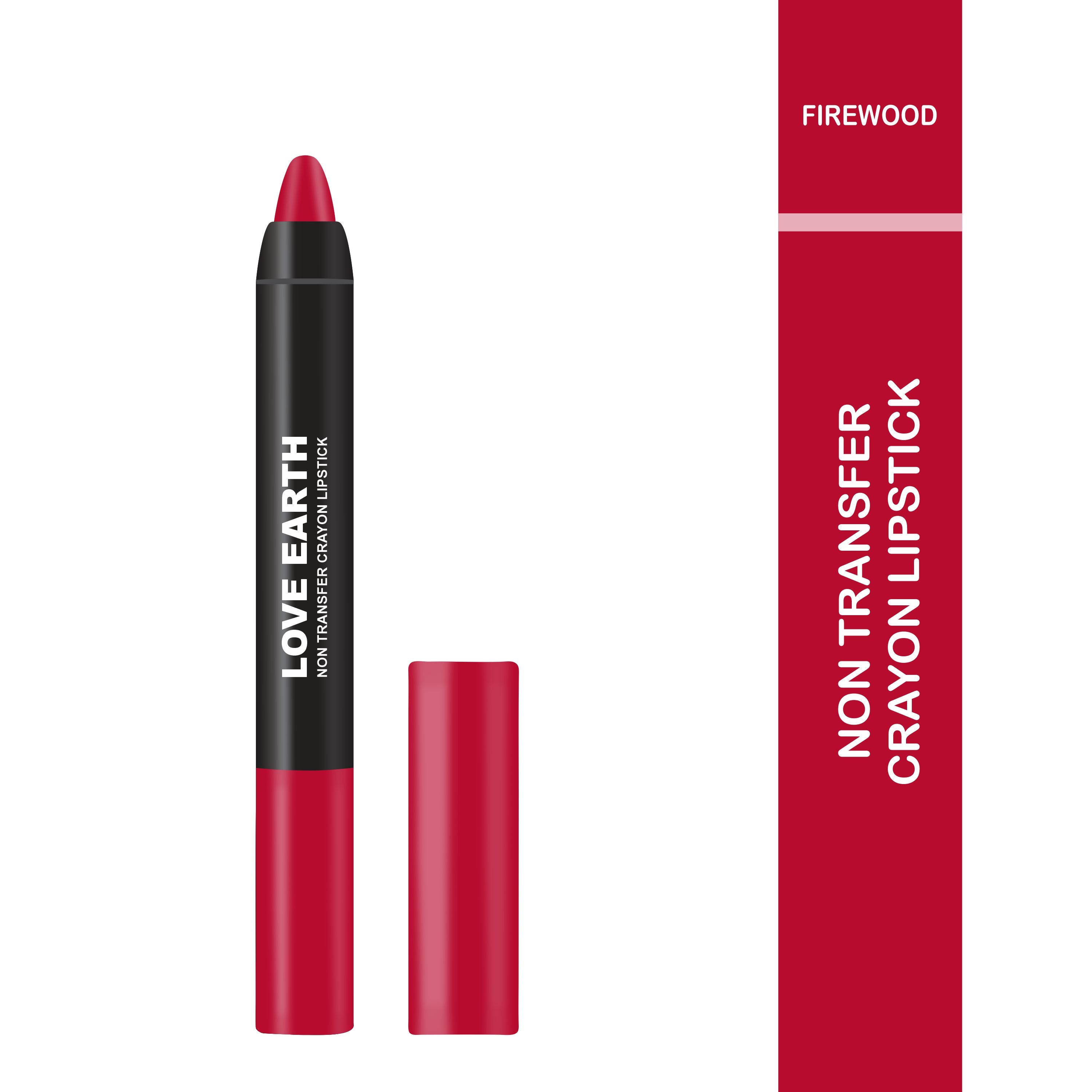 LOVE EARTH NON TRANSFER LIP CRAYON LIPSTICK-FIREWOOD  3.5g