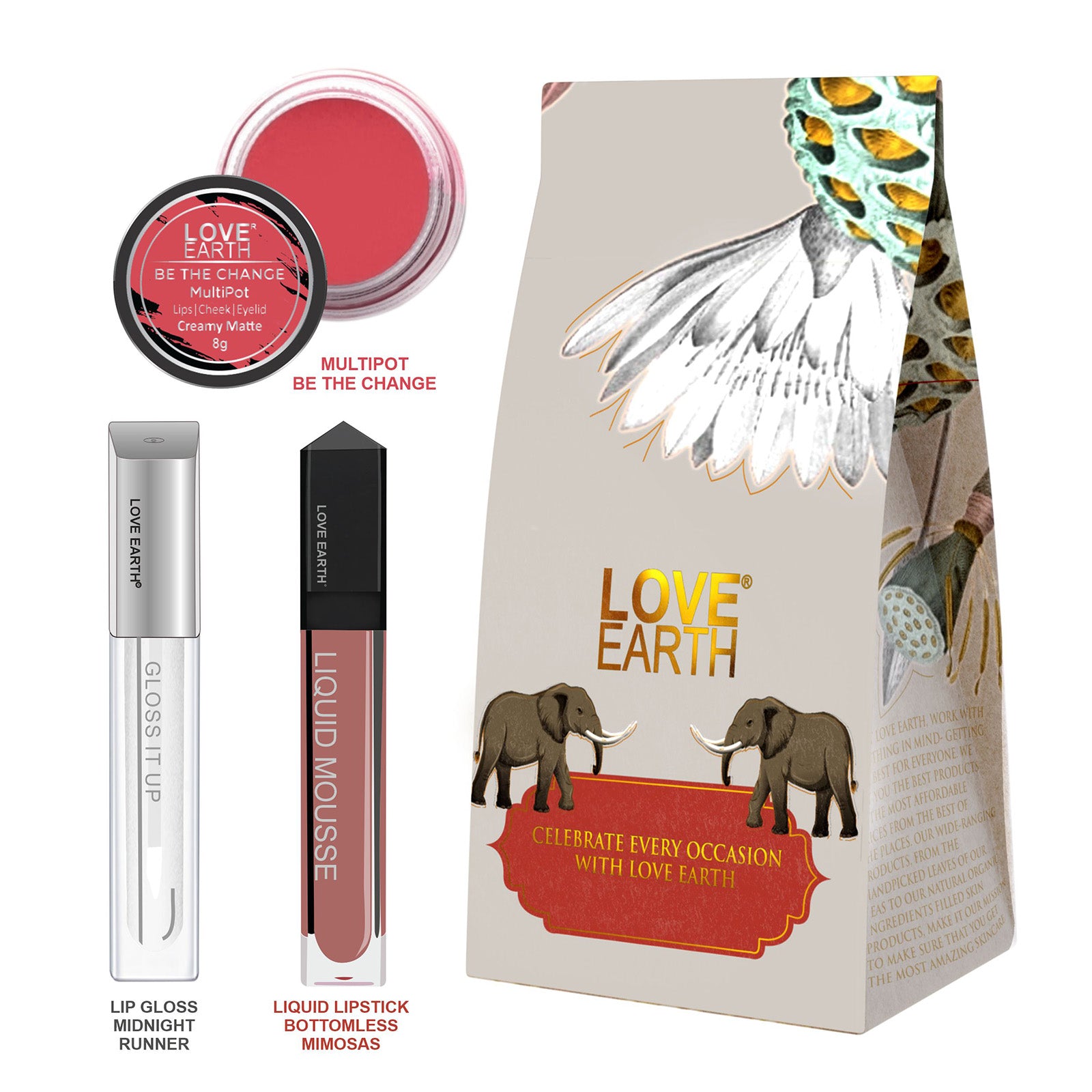 Lip And Cheek Tint Be The Change, Liquid Lipstick Bottomless Mimosas & Lip Gloss Midnight Runner Gift Pack