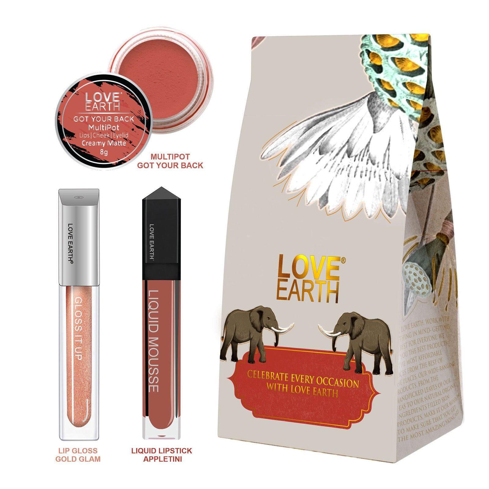 Lip And Cheek Tint Got Your Back, Liquid Lipstick Appletini & Lip Gloss Gold Glam Gift Pack