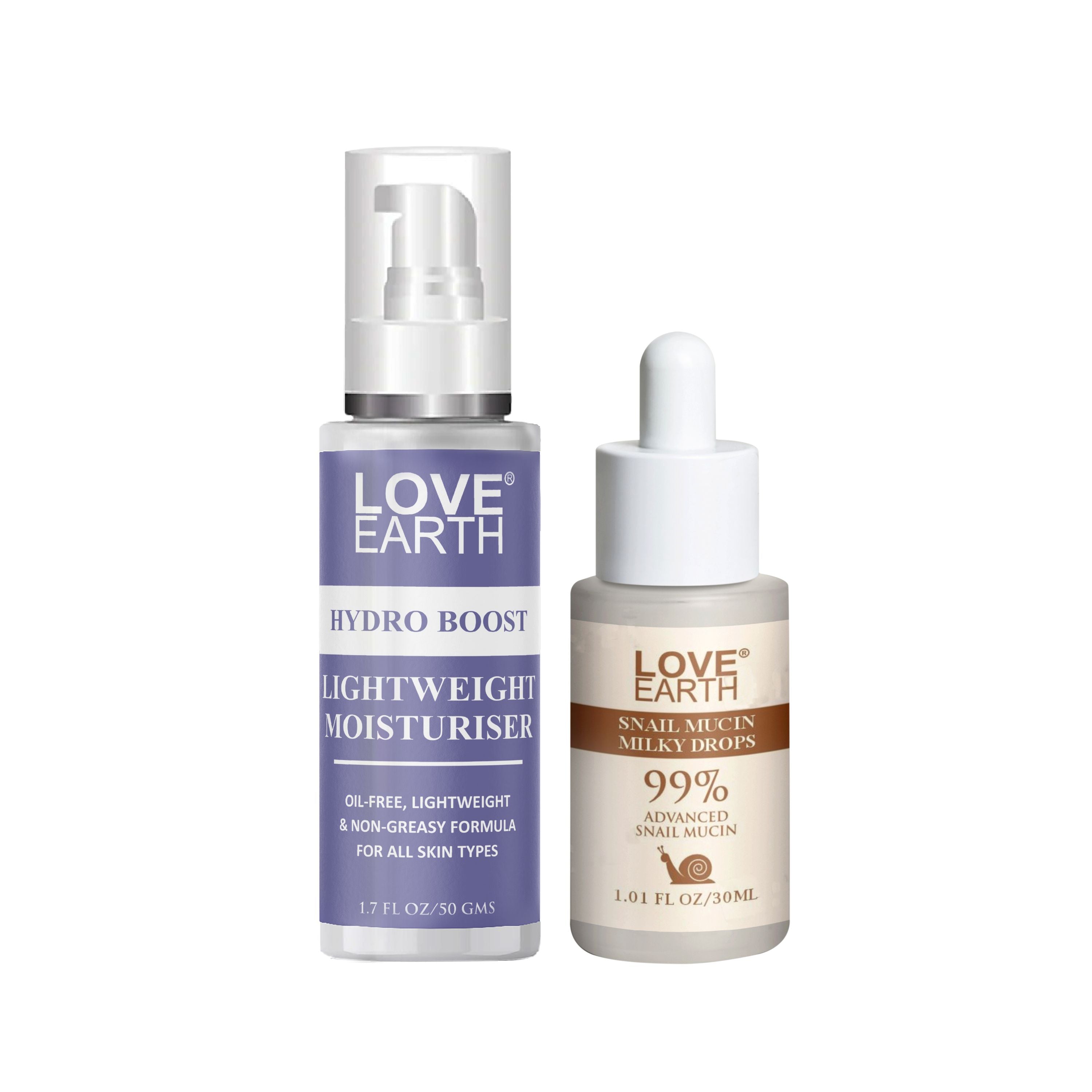 Hydro Boost Moisturizer & Snail Mucin Milky Drops 99% Advanced Snail M