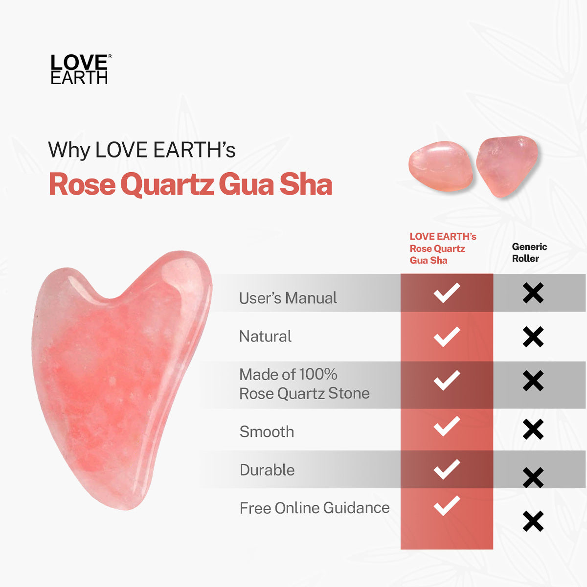 Rose Quartz Gua sha Face Roller