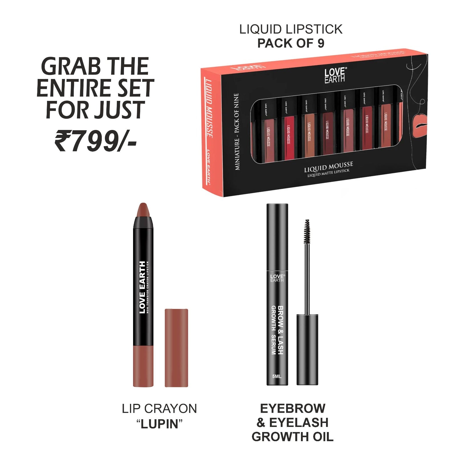 Liquid Mousse Lipstick 1.0 - Pack of 9, Lip Crayon Non-Transfer Lipstick - Lupin, organic-eyelash-growth-serum