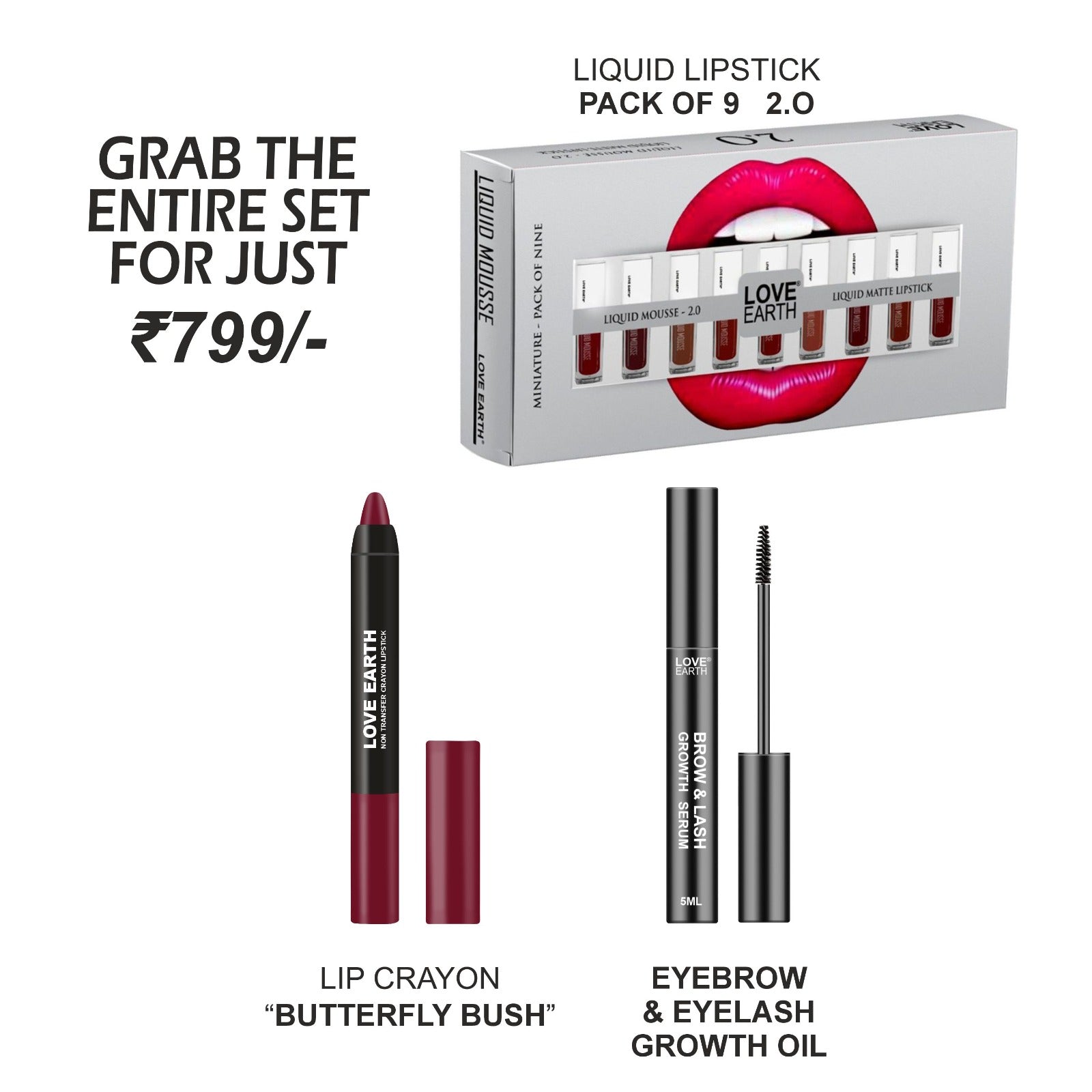 Liquid Mousse Lipstick 2.0 - Pack of 9, Lip Crayon Non-Transfer Lipstick -, Butterfly Bush, Organic-eyelash-growth-serum