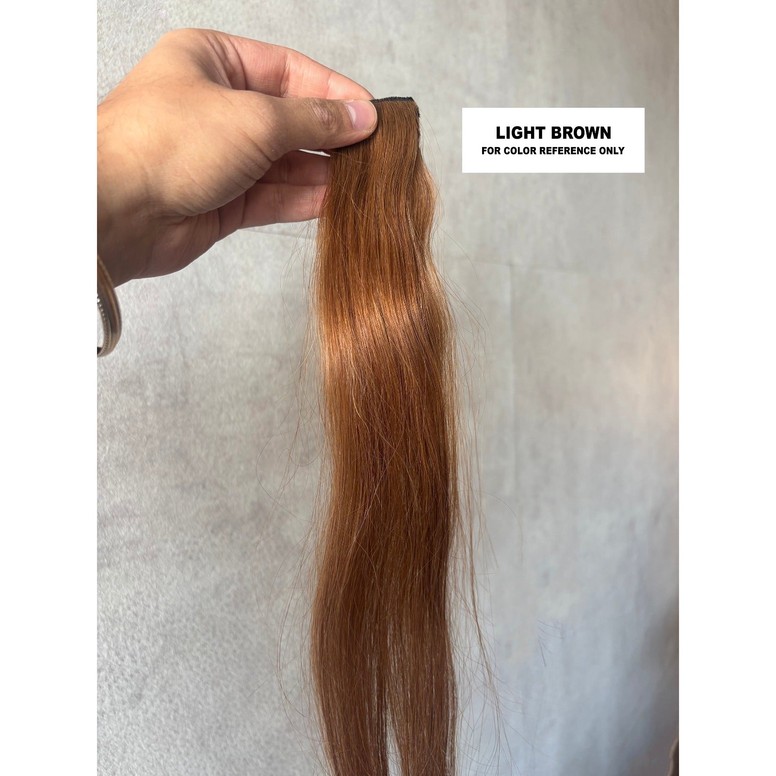 Single Clip Side Hair Extensions 14 Inch Light Brown