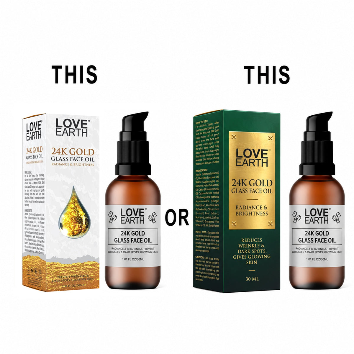 24K Gold Glass Face Oil – 30ML (Glow)